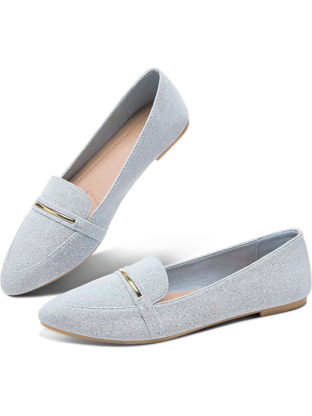 Women's Leopard Faux Suede Comfortable Cute Penny Loafer Slip On Ballet Flats